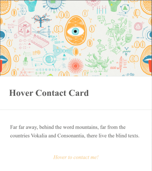 Hover Contact Card Form Template