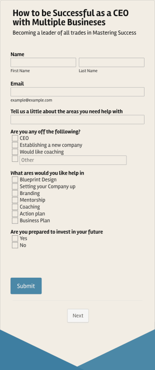 How To Be Successful As A Ceo With Multiple Busineses Form Template