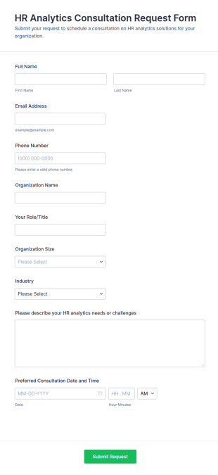 HR Analytics Consultation Request Form Template