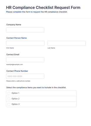 HR Compliance Checklist Request Form Template