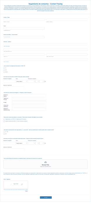 HR Contact Tracing Form (UAA)
