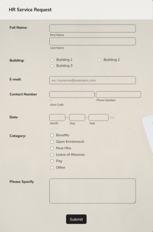Hr Service Request Form Template