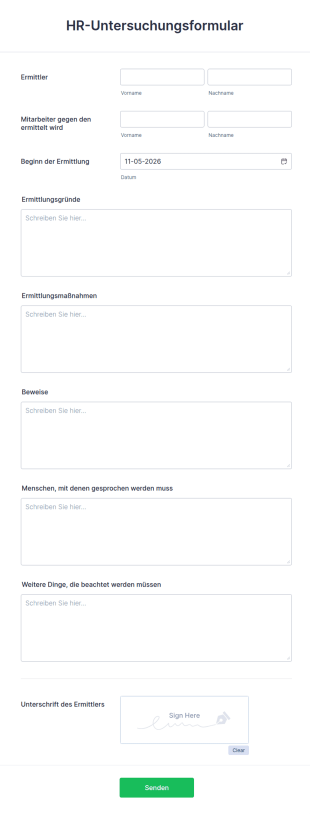 HR Untersuchungsformular