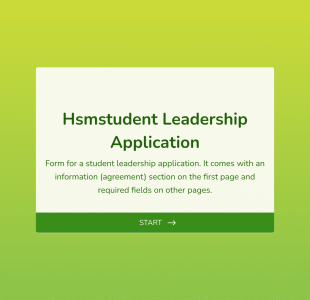Student Leadership Application Form Template