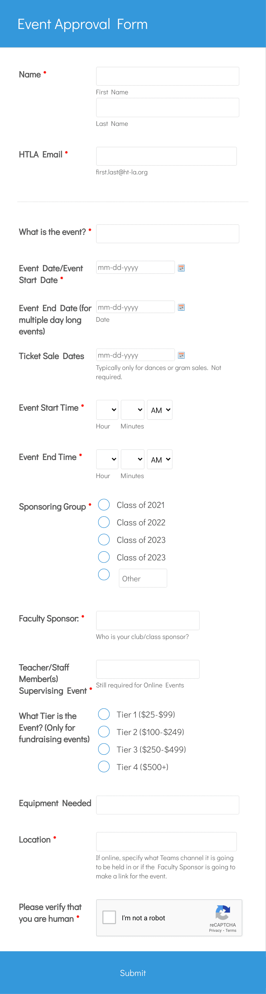 HTLA Event Approval Form Template Jotform