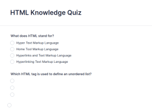 HTML Knowledge Quiz Form Template