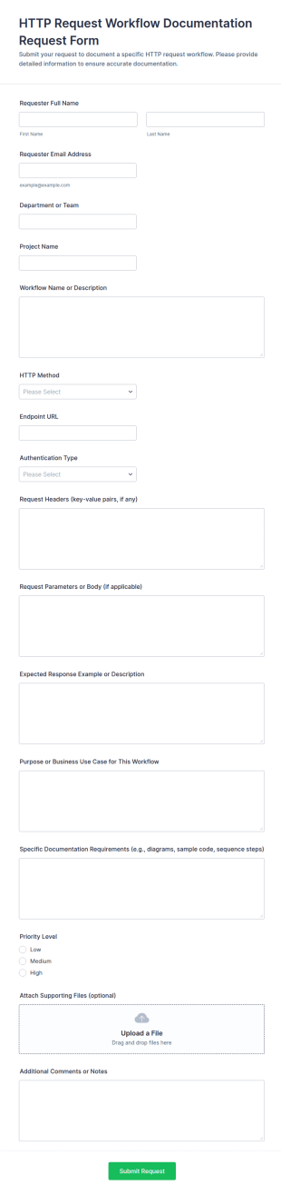 HTTP Request Workflow Documentation Request Form Template