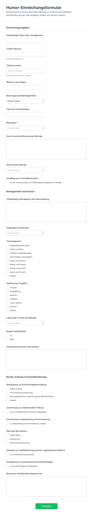 Humor Einsendungsformular