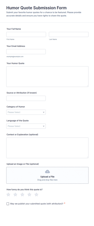 Humor Quote Submission Form Template