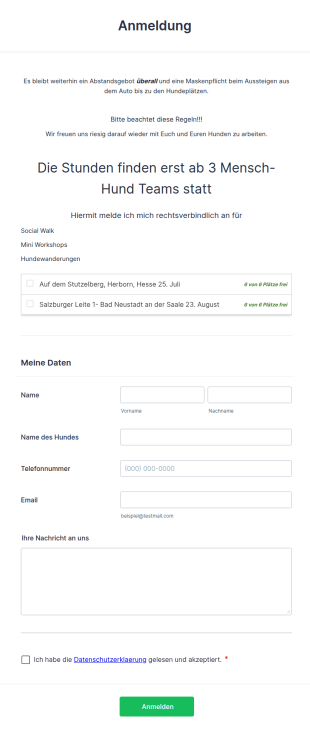 Formular Für Hundeschulen