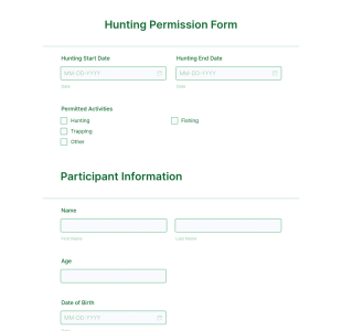 Landowner Hunting Permission Form Template
