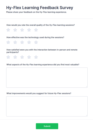 Hy Flex Learning Feedback Survey Form Template