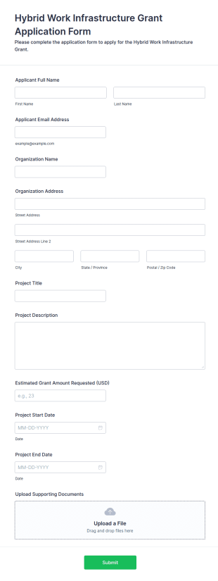 Hybrid Work Infrastructure Grant Application Form Template