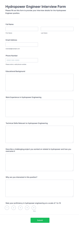 Hydropower Engineer Interview Form Template