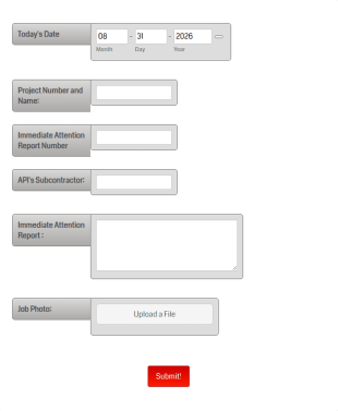 Immediate Attention Report Form Template