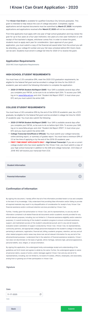 Education Support Grant Application Form Template