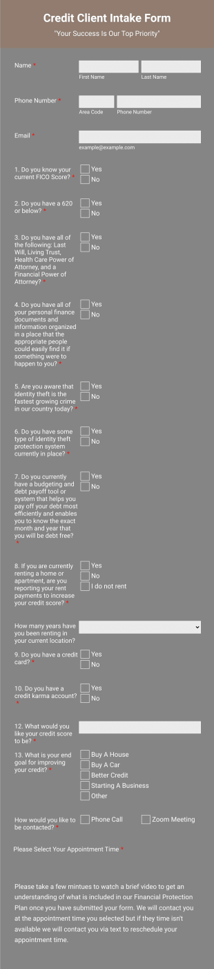 IAMDFS Client Intake Form Template