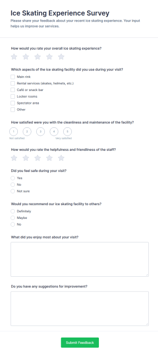 Ice Skating Experience Survey Form Template