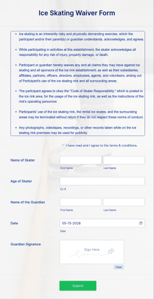 Ice Skating Waiver Form Template