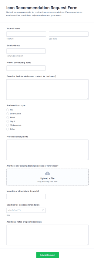 Icon Recommendation Request Form Template