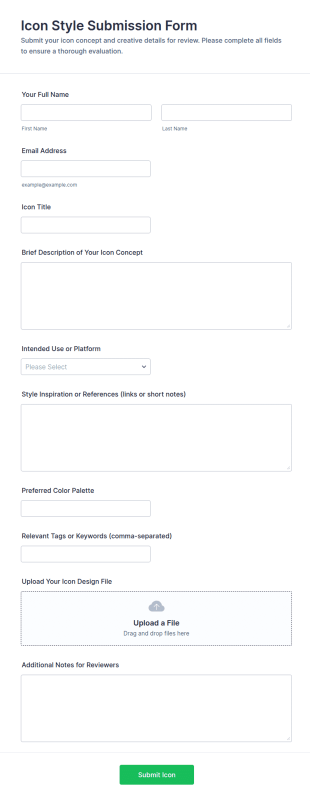 Icon Style Submission Form Template