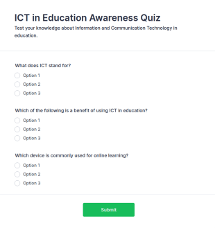 ICT In Education Awareness Quiz Form Template