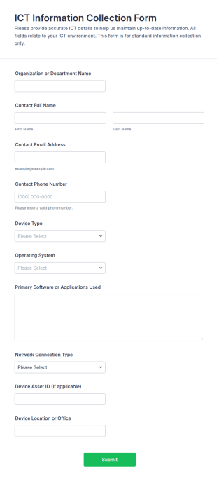 ICT Information Collection Form Template
