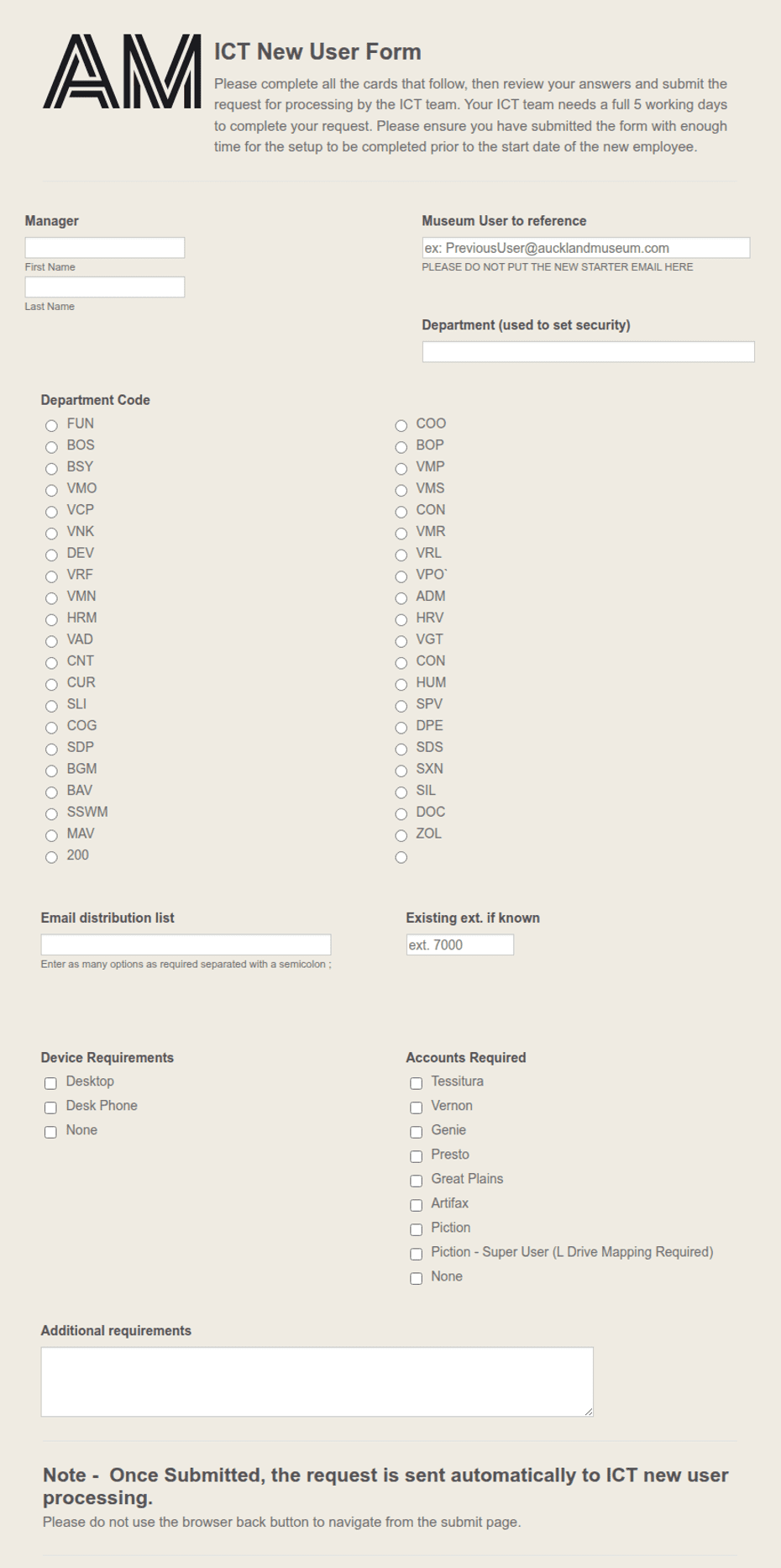 User Form Pict ICT New User Form Template | Jotform