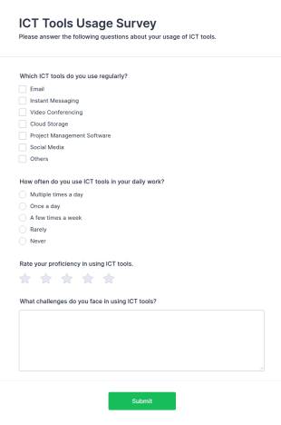 ICT Tools Usage Survey Form Template