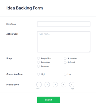 Idea Backlog Form Template