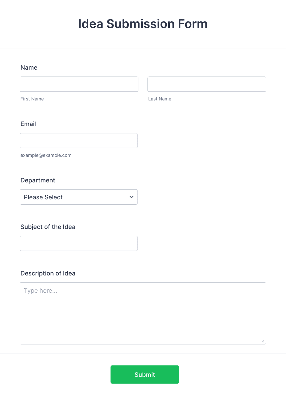 Idea Suggestion Form
