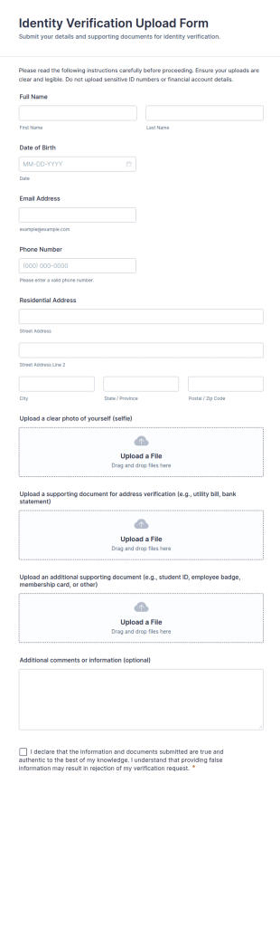 Identity Verification Upload Form Template