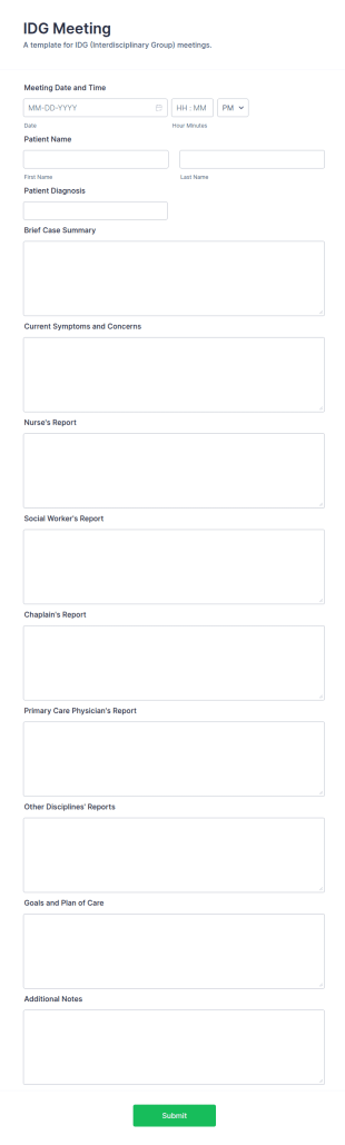 IDG Meeting Template