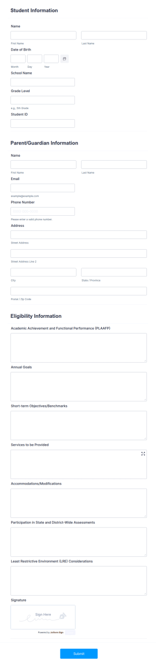 IEP Form Template