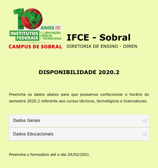 IFCE Sobral Disponibilidade
