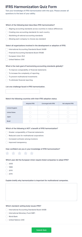 IFRS Harmonization Quiz Form Template