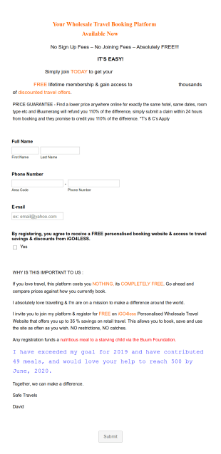 IGo4less Customer Registration Form Template