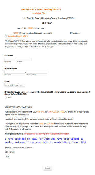 IGo4less Customer Registration Form Template