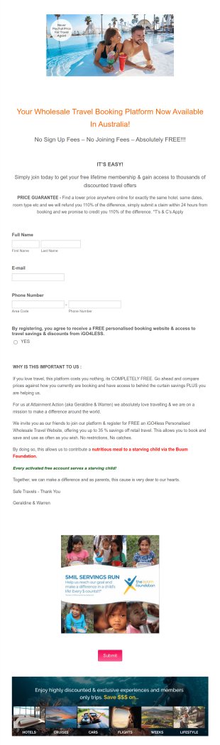 Travel Agency Subscription Form Template
