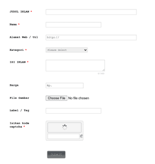 Iklan Gratis Tanpa Daftar Form Template