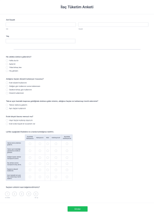 İlaç Tüketim Anketi Form Template