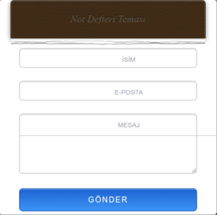 İletişim Formu Not Defteri Teması Form Şablonu