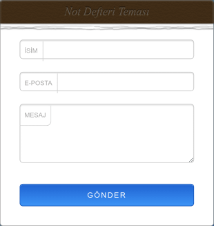İletişim Formu Not Defteri Teması Form Şablonu