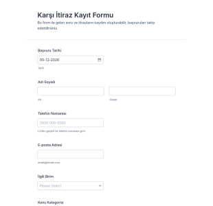 İletişim Günlüğü Form Şablonu