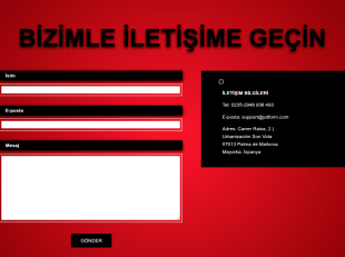 İletişim Sayfası Kırmızı Ve Duyarlı Form Şablonu