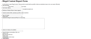 Illegal Content Report Form Template