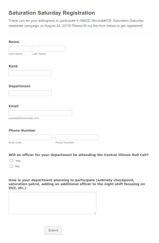 Campaign Registration Form Template