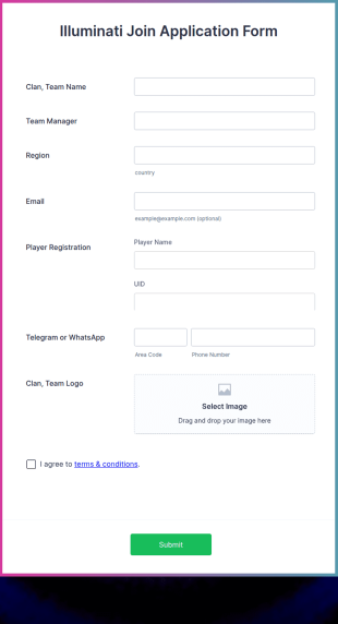 Illuminati Join Application Form Template
