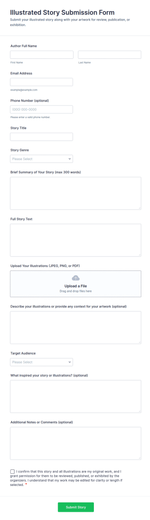 Illustrated Story Submission Form Template