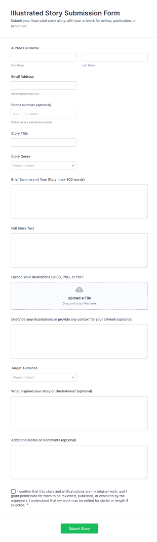 Illustrated Story Submission Form Form Template